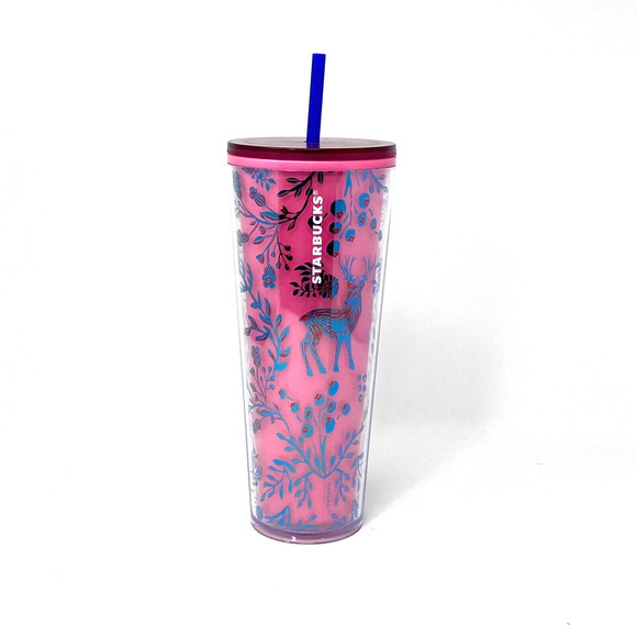 Starbucks Other - Starbucks 2022 Holiday Tumbler‎ Changing Color Deer Pink 24oz Cold Cup